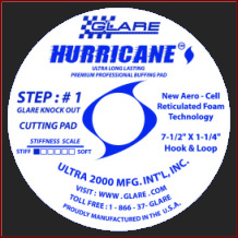 GLARE HURRICANE Knock Out Cutting Pad  - Step 1