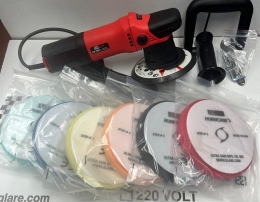 NEW TOP OF LINE GLARE DA PRO+ POLISHER. PROFESSIONAL GRADE. 2026 MODEL. NOW UPGRADED TO THE NEW 750 WATT TRUE TORQUE MOTOR! ALL BALL BEARING ! VARIABLE SPEED-SOLID STATE-SPECIAL WITH THE HURRICANE 6 PC BUFFING PAD SET!